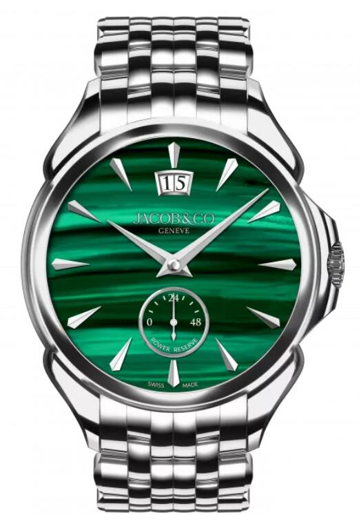 Jacob & Co. PALATIAL CLASSIC MANUAL BIG DATE - STAINLESS STEEL (MALACHITE) BRACELET PC400.10.AA.AC.A10AA Watch Replica Jacob and Co Watch Price